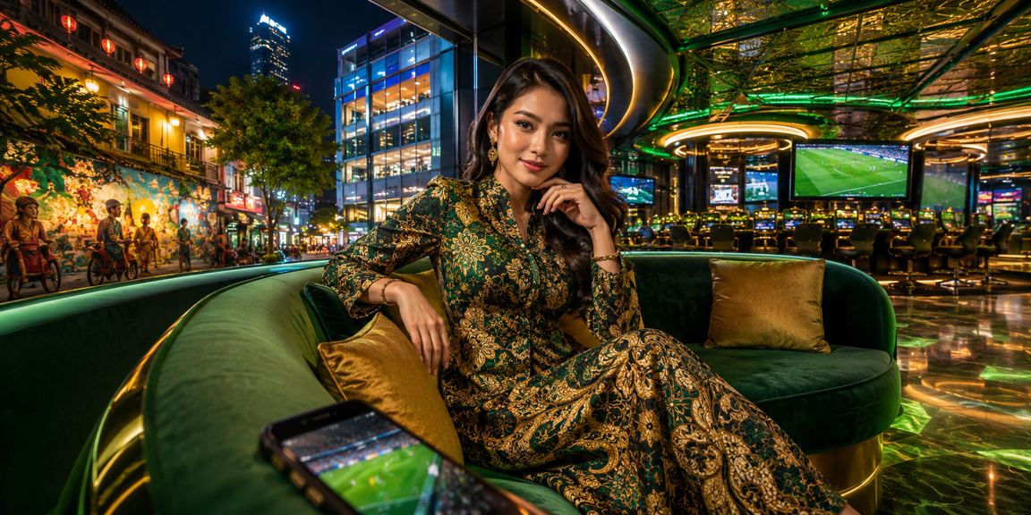 Pengguna Pulau Pinang mengakses jackpot kasino dalam talian melalui telefon pintar dengan rekabentuk batik